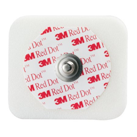 Electrode ECG Snap 3M™ Red Dot™ Monitoring Radiolucent 10 per Pack Holter Stress w/ abrader, Radiolucent Stud, w/Foam Tape and Sticky Gel (50/BG 20BG/CS) by Solventum Corporation  ID 2570